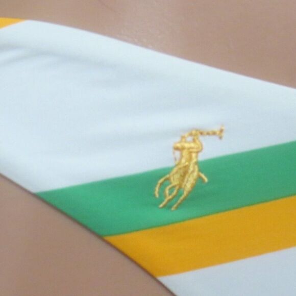 Ralph Lauren White, Green, and Yellow Striped Bikini - Picture 11 of 11